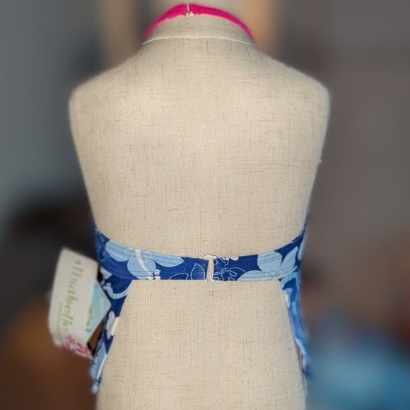 *3 FOR $9* NEW Iisabelle Swimwear Sparkle Halter Peace Sign Swim Suit Top 4T NWT - Picture 2 of 2